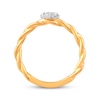 Thumbnail Image 3 of Round-Cut Diamond Halo Rope-Textured Shank Promise Ring 1/6 ct tw 10K Yellow Gold