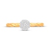 Thumbnail Image 4 of Round-Cut Diamond Halo Rope-Textured Shank Promise Ring 1/6 ct tw 10K Yellow Gold