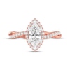 Thumbnail Image 3 of Now + Forever Lab-Grown Diamonds Marquise-Cut Halo Engagement Ring 1-1/4 ct tw 14K Rose Gold