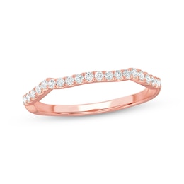 Now + Forever Lab-Grown Diamonds Contour Wedding Band 1/8 ct tw 14K Rose Gold