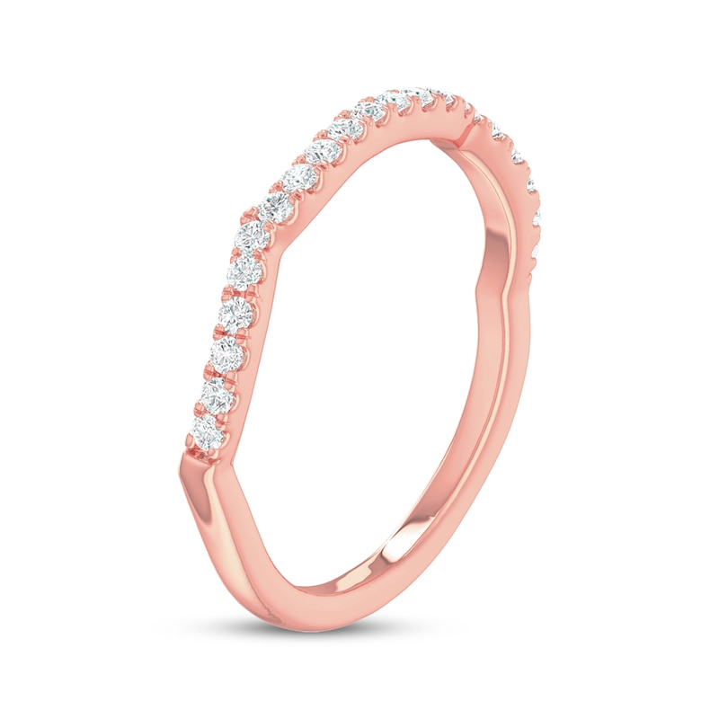 Main Image 2 of Now + Forever Lab-Grown Diamonds Contour Wedding Band 1/8 ct tw 14K Rose Gold