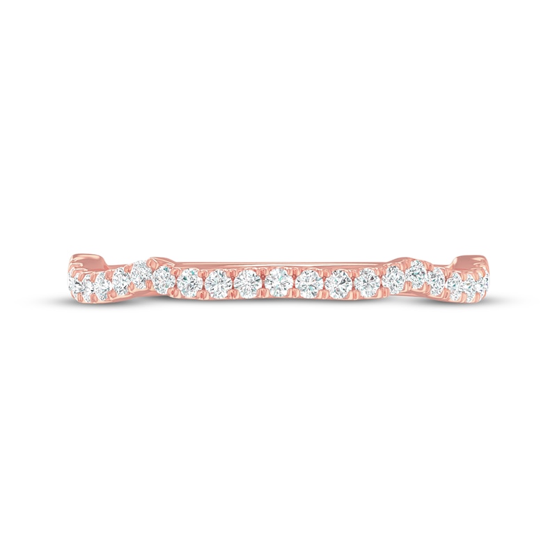 Main Image 3 of Now + Forever Lab-Grown Diamonds Contour Wedding Band 1/8 ct tw 14K Rose Gold