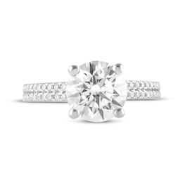 Lab-Grown Diamonds Round-Cut Engagement Ring 3-1/3 ct tw 14K White Gold