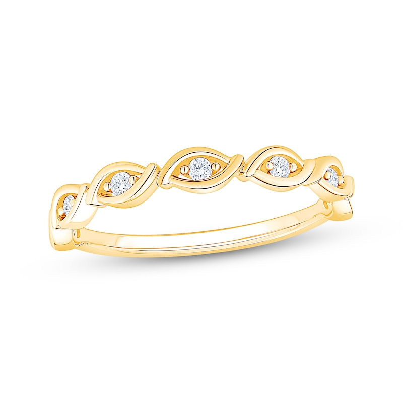 Main Image 1 of Now + Forever Diamond Five-Stone Anniversary Ring 1/15 ct tw 10K Yellow Gold