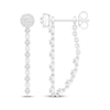 Thumbnail Image 1 of Diamond Halo Front-Back Chain Dangle Earrings 1/3 ct tw 10K White Gold