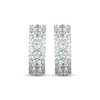 Thumbnail Image 2 of Aquamarine & White Lab-Created Sapphire Hoop Earrings Sterling Silver