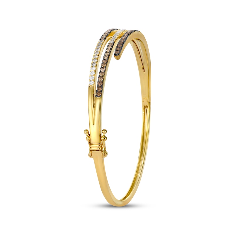 Main Image 2 of Le Vian Good Karma Chocolate Ombré Diamond Bangle Bracelet 1-1/3 ct tw 14K Honey Gold 7.25&quot;