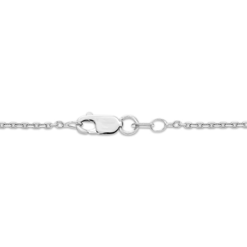Main Image 3 of Blue & White Lab-Created Sapphire Flower Necklace Sterling Silver 17.25&quot;