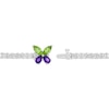 Thumbnail Image 2 of Marquise-Cut Peridot, Pear-Shaped Amethyst & White Lab-Created Sapphire Butterfly Necklace Sterling Silver 18&quot;