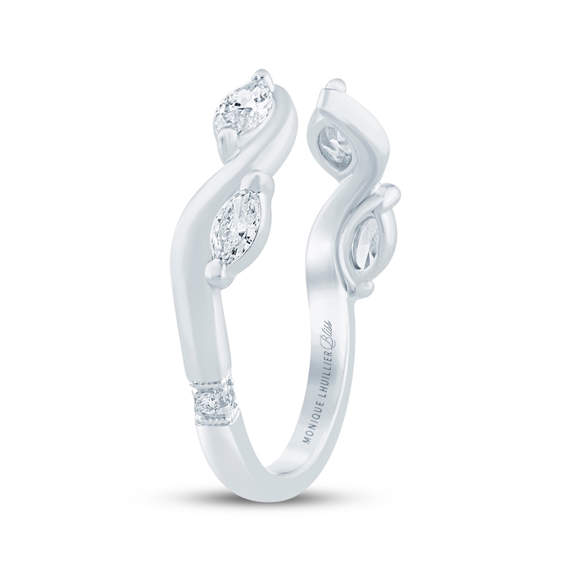 Main Image 2 of Monique Lhuillier Bliss Marquise-Cut Lab-Grown Diamond Cuff Wedding Band 1/3 ct tw 18K White Gold