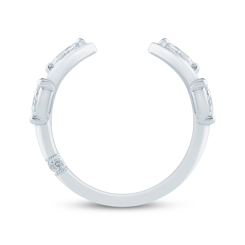 Main Image 3 of Monique Lhuillier Bliss Marquise-Cut Lab-Grown Diamond Cuff Wedding Band 1/3 ct tw 18K White Gold