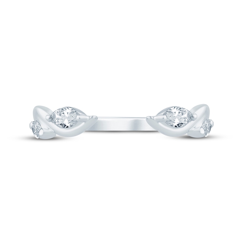 Main Image 4 of Monique Lhuillier Bliss Marquise-Cut Lab-Grown Diamond Cuff Wedding Band 1/3 ct tw 18K White Gold
