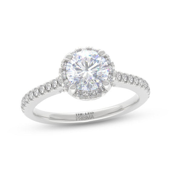 THE LEO Prisma Diamond Round-Cut Halo Engagement Ring 1-1/4 ct tw 14K White Gold