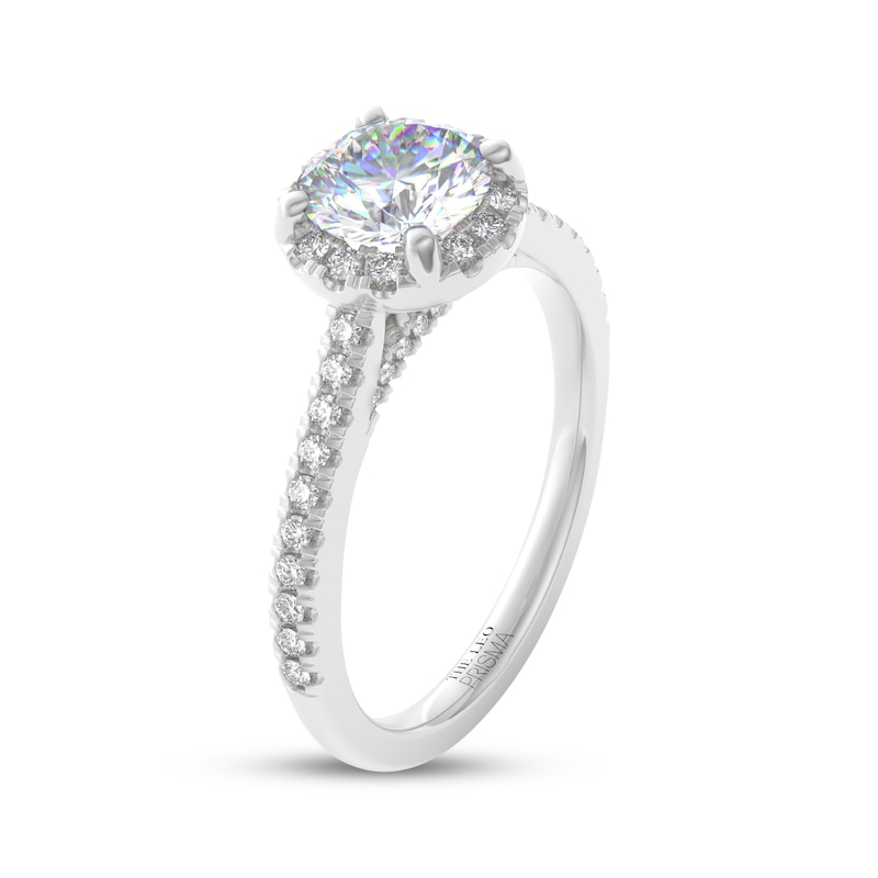 Main Image 2 of THE LEO Prisma Diamond Round-Cut Halo Engagement Ring 1-1/4 ct tw 14K White Gold