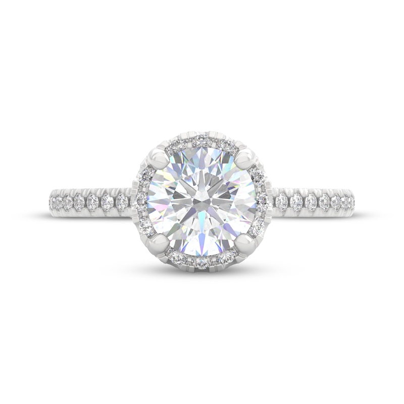 Main Image 3 of THE LEO Prisma Diamond Round-Cut Halo Engagement Ring 1-1/4 ct tw 14K White Gold