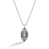 Thumbnail Image 1 of True Fans Buffalo Bills 1/20 CT. T.W. Diamond Vertical Football Necklace in Sterling Silver