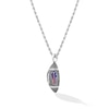 Thumbnail Image 3 of True Fans Buffalo Bills 1/20 CT. T.W. Diamond Vertical Football Necklace in Sterling Silver