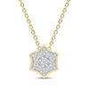 Thumbnail Image 1 of Diamond Curved Hexagon Necklace 1/10 ct tw 10K Yellow Gold 18&quot;