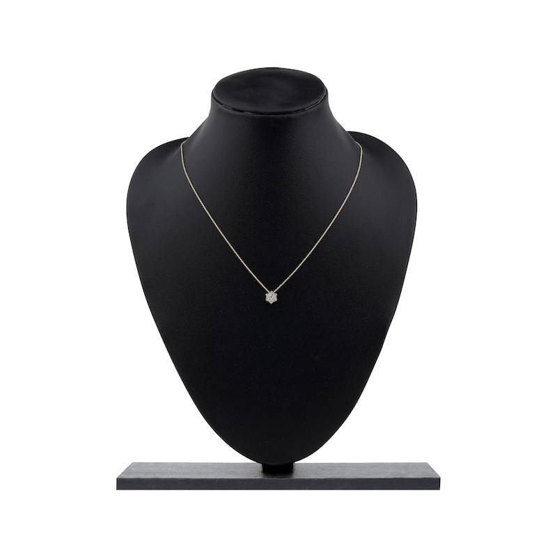 Main Image 5 of Diamond Curved Hexagon Necklace 1/10 ct tw 10K Yellow Gold 18"