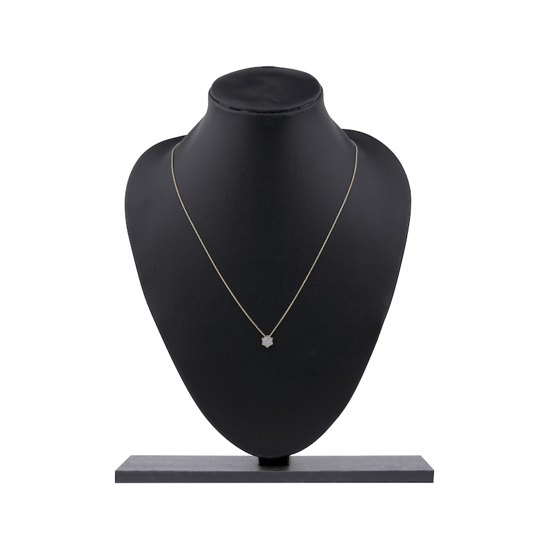 Main Image 6 of Diamond Curved Hexagon Necklace 1/10 ct tw 10K Yellow Gold 18"