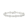 Thumbnail Image 1 of Diamond Circle & Boat Link Bracelet 1/4 ct tw Sterling Silver 7"