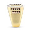Thumbnail Image 2 of Men's Brown & White Diamond Octagon Center Ring 1-1/2 ct tw 10K Yellow Gold