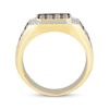 Thumbnail Image 3 of Men's Brown & White Diamond Octagon Center Ring 1-1/2 ct tw 10K Yellow Gold