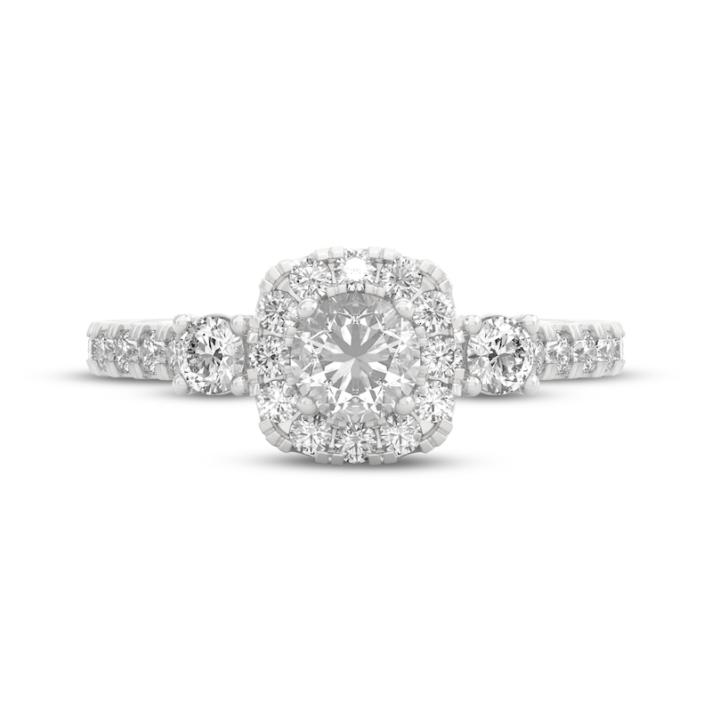 Main Image 3 of THE LEO Ideal Cut Diamond Halo Engagement Ring 1 ct tw 14K White Gold