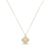 Thumbnail Image 1 of Italian Brilliance Diamond-Cut Clover Necklace 14K Yellow Gold 18"