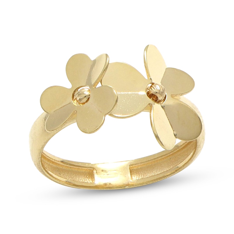 Main Image 1 of Flower Ring 10K Yellow Gold