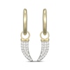 Thumbnail Image 2 of Men's Diamond Horn Hoop Drop Earrings 1/5 ct tw 10K Yellow Gold