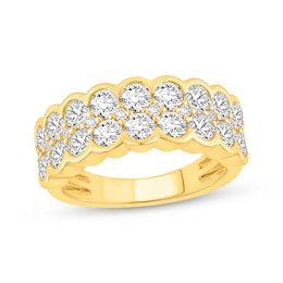 Now + Forever Lab-Grown Diamond Multi-Row Anniversary Ring 2 ct tw 14K Yellow Gold