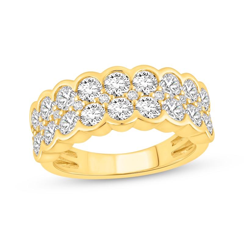 Main Image 1 of Now + Forever Lab-Grown Diamond Multi-Row Anniversary Ring 2 ct tw 14K Yellow Gold