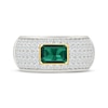 Thumbnail Image 4 of STUDIO BY KAY Emerald-Cut Lab-Created Emerald & White Lab-Created Sapphire Ring Sterling Silver & 10K Yellow Gold