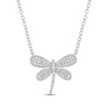 Thumbnail Image 1 of Diamond Dragonfly Necklace 1/6 ct tw 10K White Gold 18"