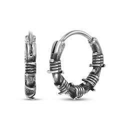 Men's Barbed Wire Hoop Earrings Stainless Steel