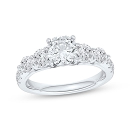 Certified Round-Cut Diamond Engagement Ring 2 ct tw Platinum