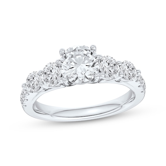 Certified Round-Cut Diamond Engagement Ring 2 ct tw Platinum