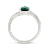 Thumbnail Image 3 of Pear-Shaped Lab-Created Emerald & White Lab-Created Sapphire Bypass Ring Sterling Silver
