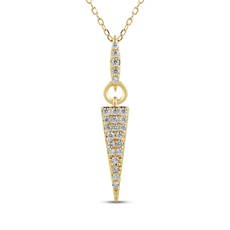 Main Image 1 of Diamond Dagger Necklace 1/4 ct tw 10K Yellow Gold 18"