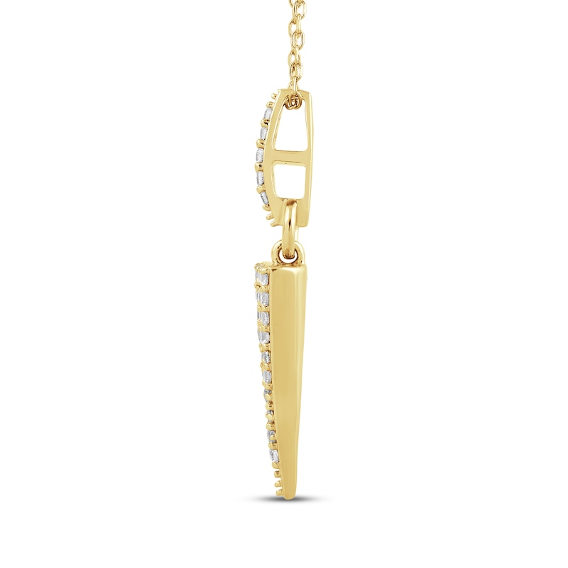 Main Image 2 of Diamond Dagger Necklace 1/4 ct tw 10K Yellow Gold 18"