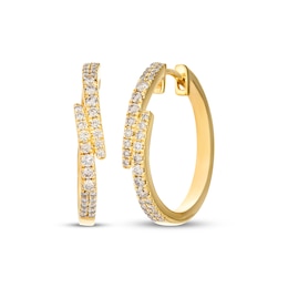 Le Vian Good Karma Diamond Bypass Hoop Earrings 3/8 ct tw 14K Honey Gold