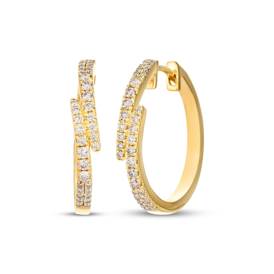 Le Vian Good Karma Diamond Bypass Hoop Earrings 3/8 ct tw 14K Honey Gold
