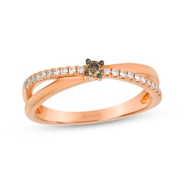 Le Vian Kiss Collection Diamond Crossover Ring 1/6 ct tw 14K Strawberry Gold
