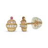 Thumbnail Image 1 of Children's Lab-Created Ruby & Cubic Zirconia Cupcake Stud Earrings 14K Yellow Gold