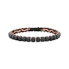 Thumbnail Image 1 of Men's Black Spinel Cube Link Bracelet Black & Rose Ion-Plated Stainless Steel 8.5"