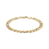 Thumbnail Image 1 of 7.3mm Solid Figaro Chain Bracelet Yellow Ion-Plated Stainless Steel 8.5"
