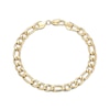 Thumbnail Image 2 of 7.3mm Solid Figaro Chain Bracelet Yellow Ion-Plated Stainless Steel 8.5"