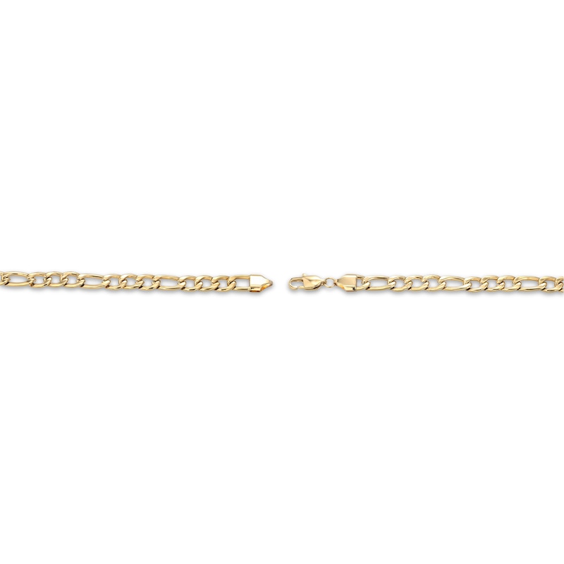 Main Image 4 of 7.3mm Solid Figaro Chain Bracelet Yellow Ion-Plated Stainless Steel 8.5"