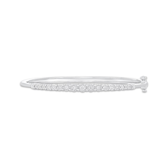 Diamond Graduated Bangle Bracelet 1/5 ct tw Sterling Silver